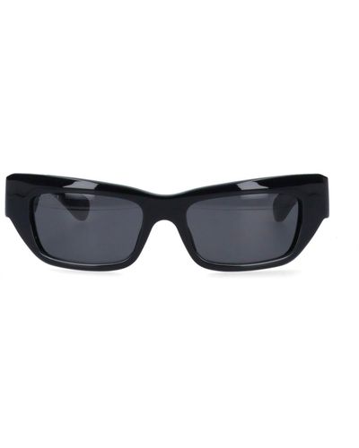Gucci Logo Rechthoekige Zonnebril - Zwart