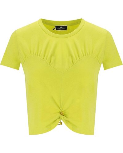 Elisabetta Franchi Cedar Cropped T -Shirt - Gelb