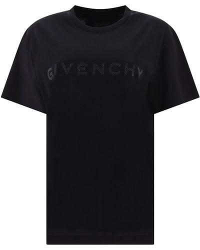 Givenchy T-shirt Van Katoen Met Strasssteentjes - Zwart