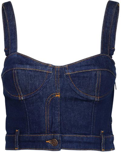 Moschino Jeans Moschino -Jeans Blue Cotton Top - Blau