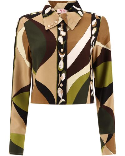 Emilio Pucci Silk Shirt Met Pesci -print - Zwart