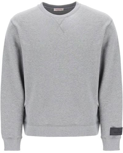 Valentino Garavani Melange Cotton Sweatshirt - Gris