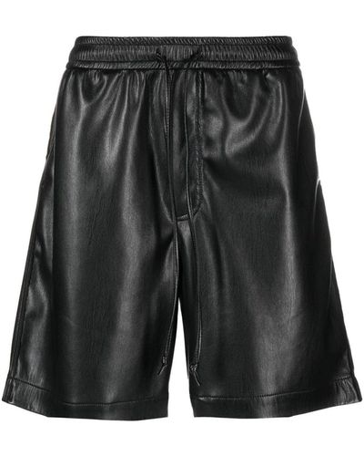 Nanushka Faux Lederen Shorts - Zwart