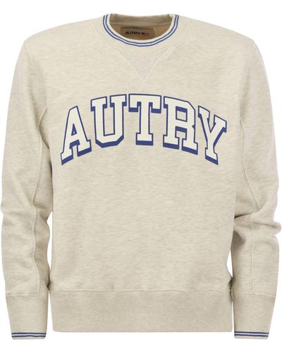 Autry Crew Neck Sweatshirt mit Logo - Weiß