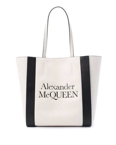 Alexander McQueen Bolso tote con logo de - Blanco
