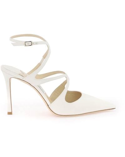 Jimmy Choo Satin Azia 95 Pumps - Wit