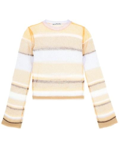 Acne Studios PULLOVER A RIGHE IN MOHAIR - Bianco