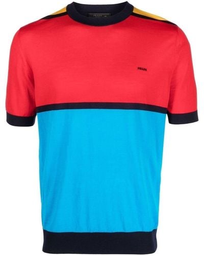 Prada Camiseta de punto de punto - Rojo