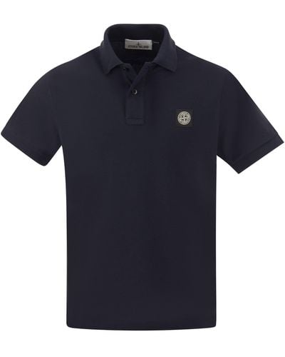 Stone Island Slim Cotton Polo Shirt - Blu