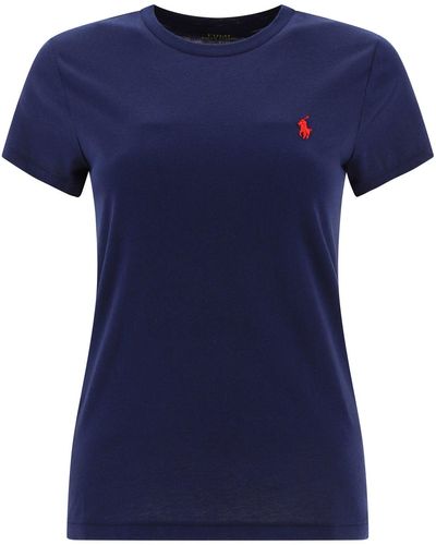 Polo Ralph Lauren Crewneck Katoenen T -shirt - Blauw