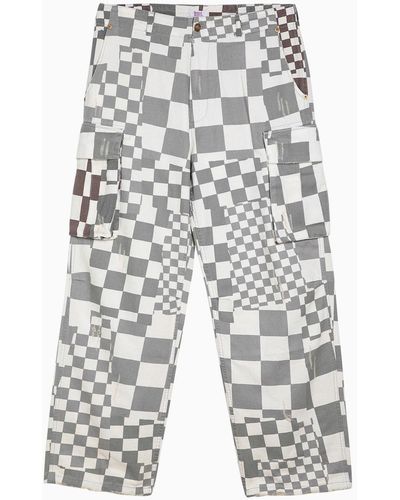 ERL And Checkered Cargo Pants - Gray