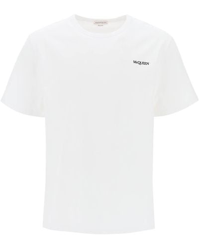 Alexander McQueen Ha riflettuto la maglietta del logo - Bianco