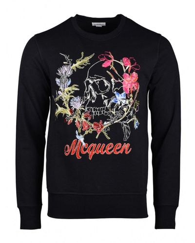 Alexander McQueen Logo besticktes Sweatshirt - Schwarz