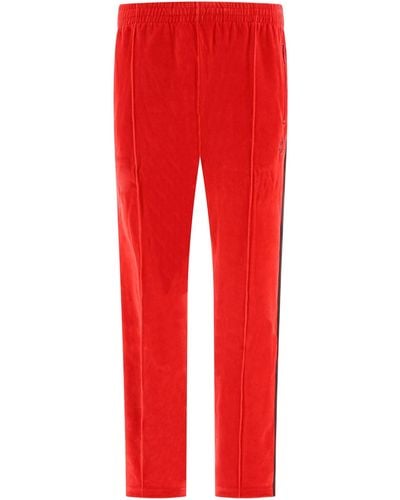 Needles Pantaloni per binari di velluto di aghi - Rosso