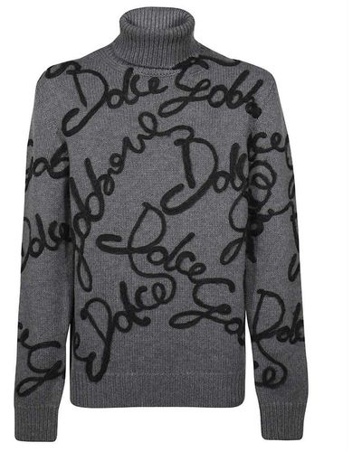 Dolce & Gabbana Roll Neck Jumper - Grijs