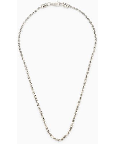 Emanuele Bicocchi 925 Sterling Silver Rope Chain Necklace - Metallic