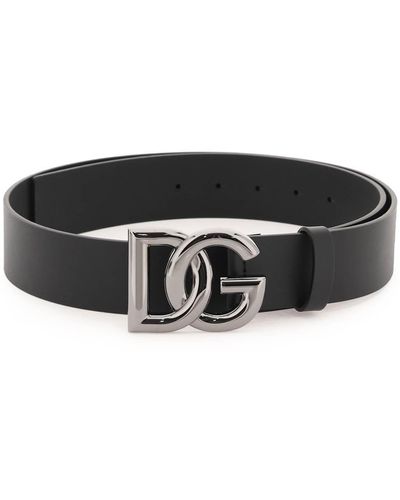 Dolce & Gabbana Lux Ledergürtel mit DG -Schnalle - Noir
