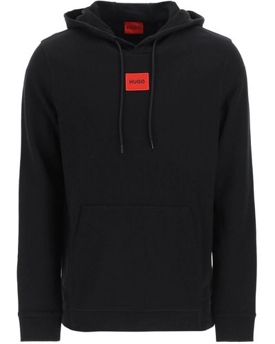 HUGO Logo Patch Hoodie - Zwart