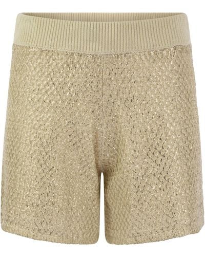 Peserico Pantalones cortos peseros en algodón de lino laminado Mhilo de lange - Neutro