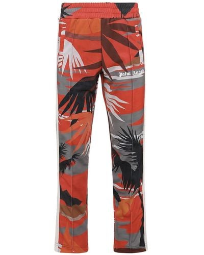 Palm Angels Pantalon de piste de hawaï - Rouge