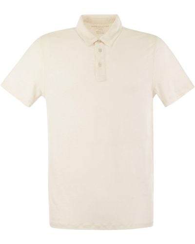 Majestic Linen Short Sleeved Polo Shirt - White