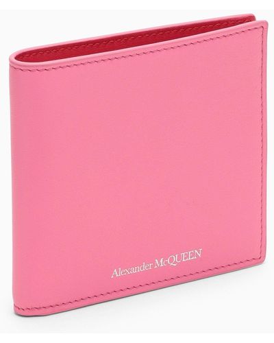 Alexander McQueen Alexander Mc Queen Pink Leder Bi Fold Brieftasche - Roze