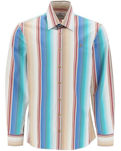 Vivienne Westwood Striped Ghost Shirt - Blauw