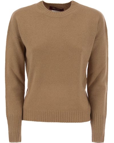 Max Mara Studio Crewneck Long-sleeved Sweater - Brown