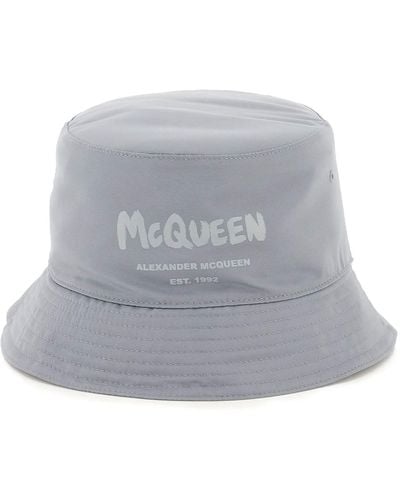 Alexander McQueen Sombrero de cubo Mcqueen Graffiti - Gris