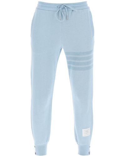 Thom Browne 4 Bar Joggers en tricot en coton - Bleu