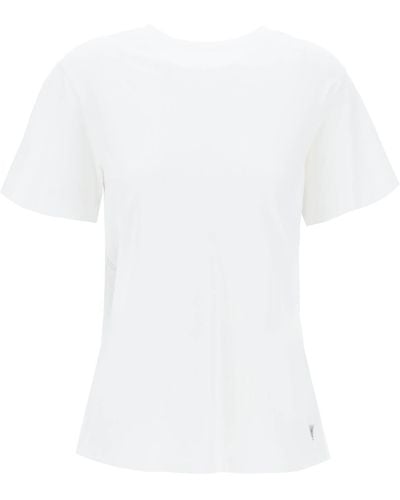 MM6 by Maison Martin Margiela In Pizzo Hybrid T - Wit