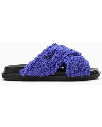 Marni Blue/black Slide With Logo