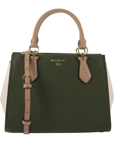 Michael Kors Marilyn Saffiano Leather Medium Handtas - Groen