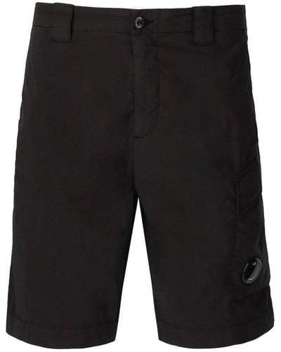 C.P. Company C.P. Firma 50 Fili Stretch Black Cargo Bermuda Shorts - Schwarz