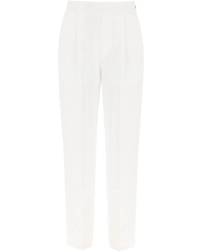 Agnona Pantalon en lin - Blanc