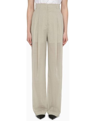 Philosophy Wool Blend Palazzo Pants - Natural