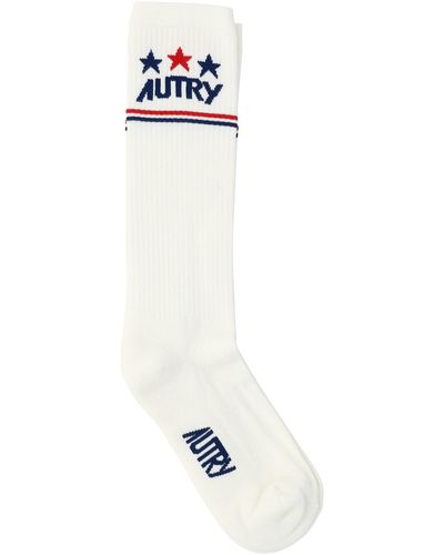 Autry Socken mit Jacquard -Logo - Weiß