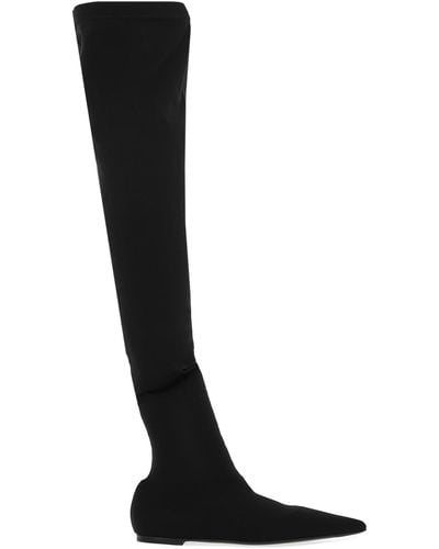 Dolce & Gabbana Stretch Jersey Oberschenkel hohe Stiefel - Schwarz