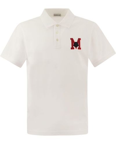 Moncler Polo -Hemd mit gesticktem Monogramm - Weiß