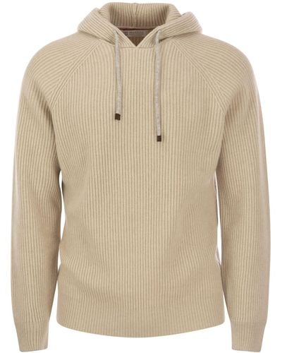Brunello Cucinelli Sweatshirt Style in Cashmere Rib - Natur