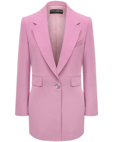 Dolce & Gabbana Blazer Van Technische Keperstof - Roze