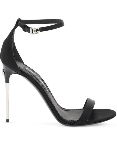 Dolce & Gabbana Satijnen Sandalen Voor Elegant - Zwart