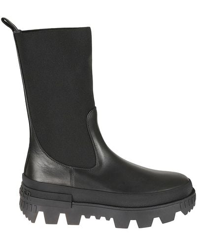 Moncler Neue Chelsea Boots Aus Leder - Schwarz