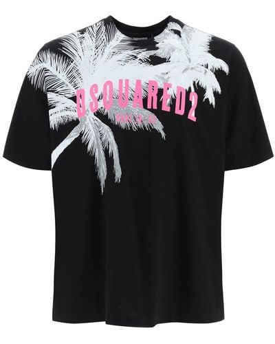 DSquared² 'palms Slouch' T -shirt - Zwart