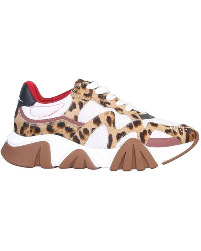 Versace Shark Leopard Pony Sneakers - Brown