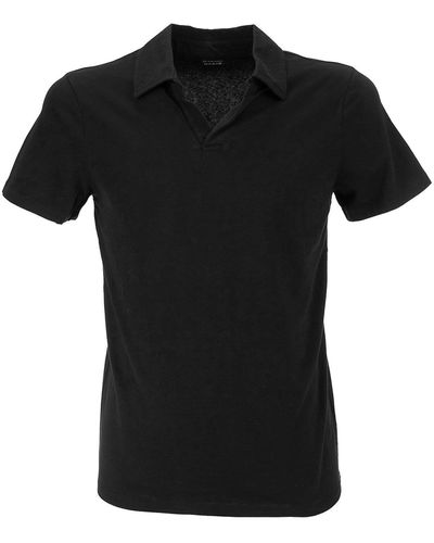 Majestic V Neck Short Sleeved Polo Shirt - Black