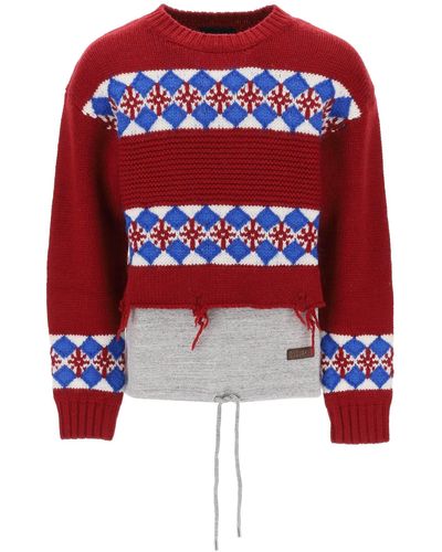 DSquared² Sweater híbrido canadiense - Rojo