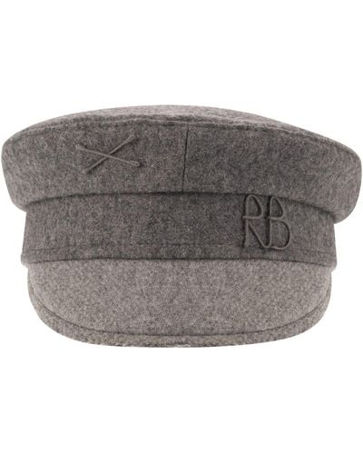 Ruslan Baginskiy Baker Boy Wool Blend Hat - Gris