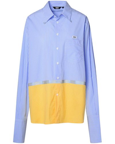 Gcds Camisa de mezcla de algodón multicolor - Azul