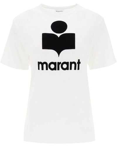 Isabel Marant T-Shirt Zewel Con Logo Floccato - Nero